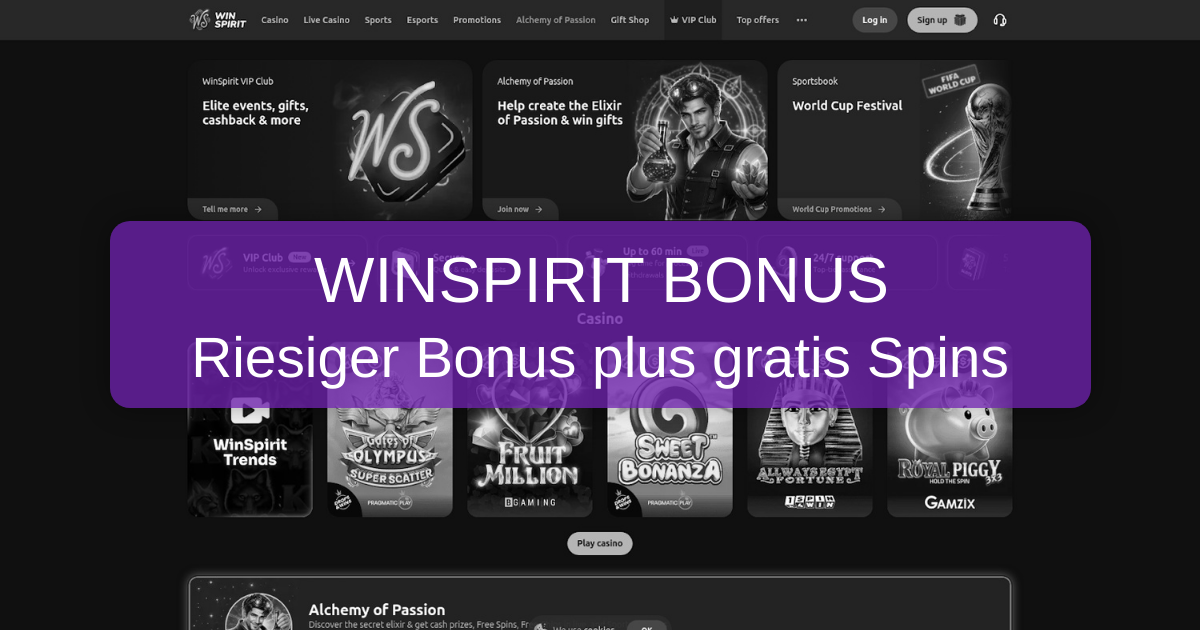 Winspirit Bonus 2026: Attraktiver Bonus für Spieler in Deutschland